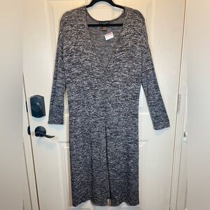 See You Monday Los Angeles Maxi Cardigan Sz L Heathered Black/white NWT